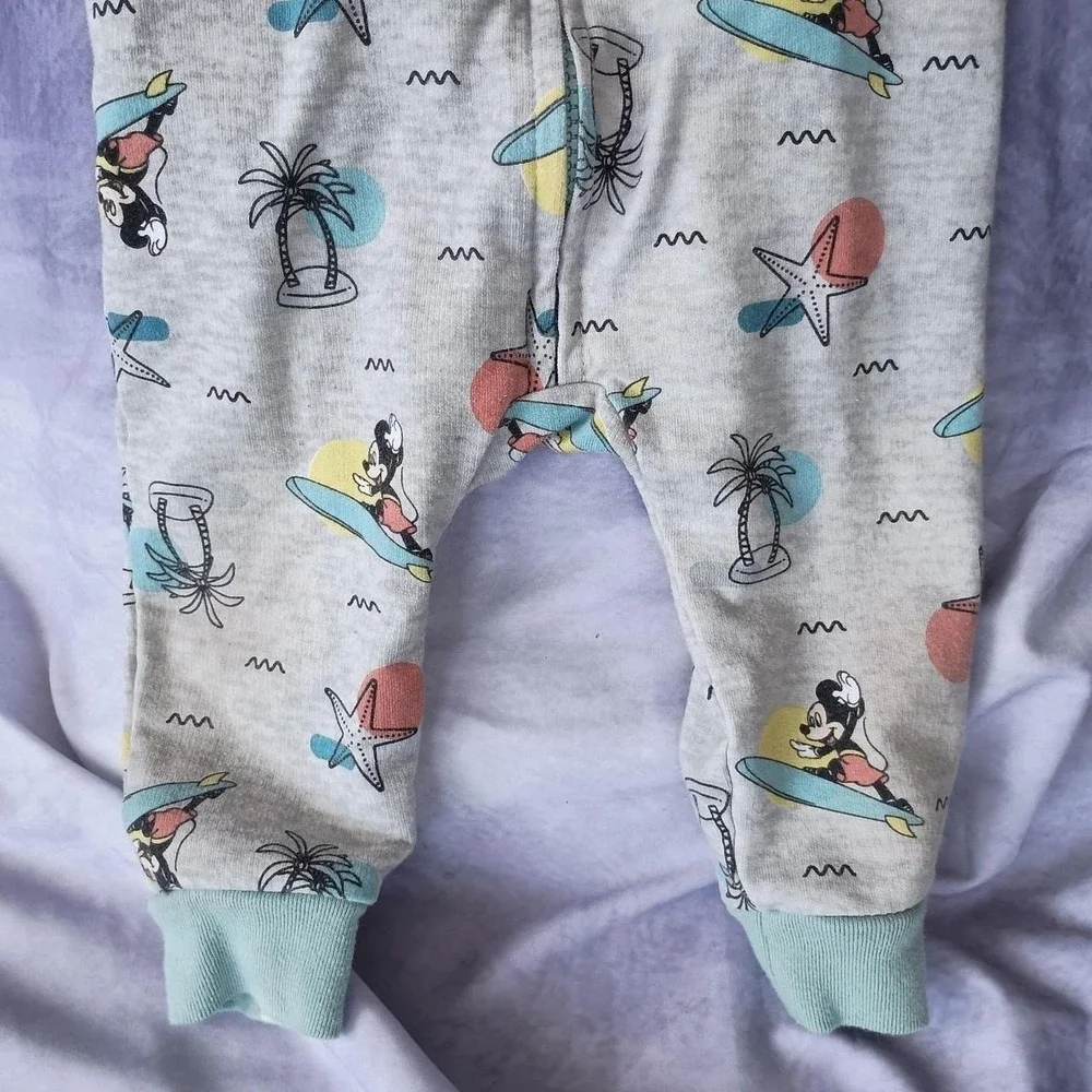 Disney Baby Surfing Mickey Mouse Hooded Zip Up Romper